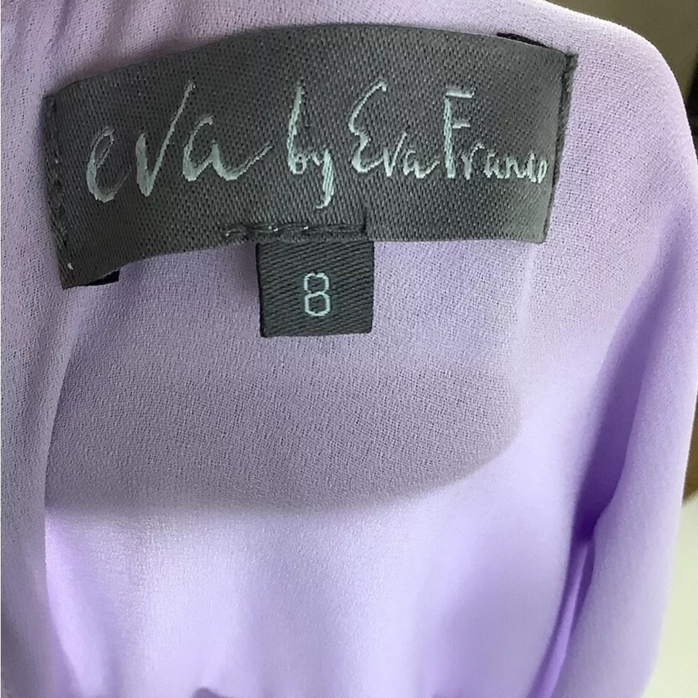 Anthropologie Eva Franco Sz 8 Maxi Chiffon Dress With Appliques Purple - Picture 7 of 9
